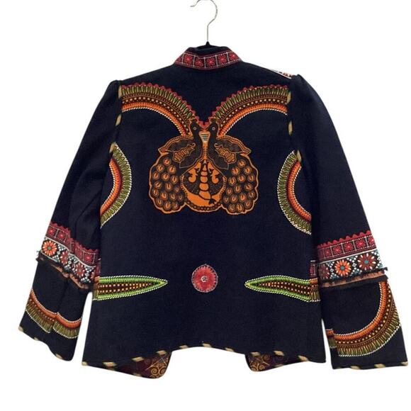 Alix Of Bohemia The Alexander Open Front Jacket  Black Multicolor Size Small - Picture 7 of 12